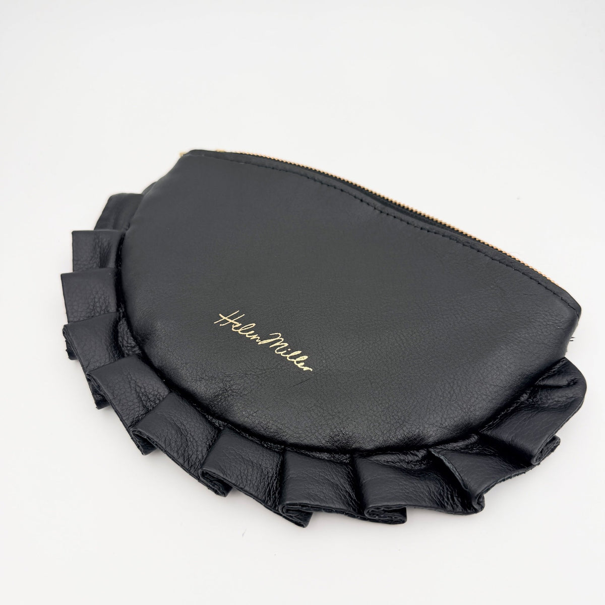 COLLECTIVE - Ruffle Clutch Black - SAMPLE - Helen Miller