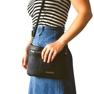 Mini Double Trouble - Helen Miller - double zip - New - Leather Purse Bag - New Zealand small leather bag