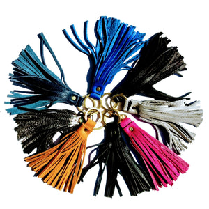 Tassels - Helen Miller - key ring - key clip - leather tassel - leather key - nz made